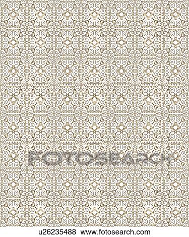 Clip Art - Fancy brown floral background pattern. Fotosearch