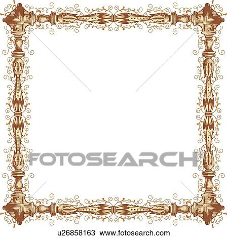 Clipart - Fancy brown frame. Fotosearch