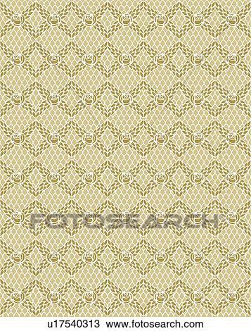 Clipart - Fancy brown rose background pattern. Fotosearch
