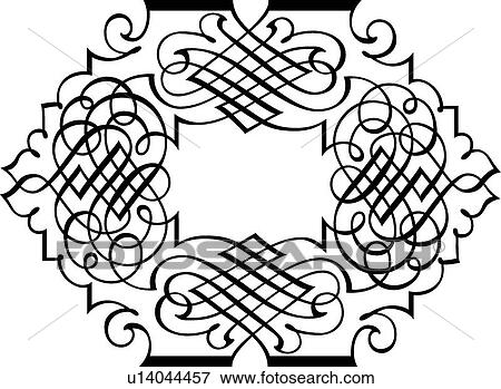 Clip Art - Fancy Calligraphic Design. Fotosearch