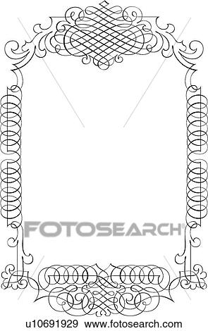 Fancy Calligraphic Design Frame View Large Clip Art Graphic Clip Art - Fancy Calligraphic Design Frame. Fotosearch