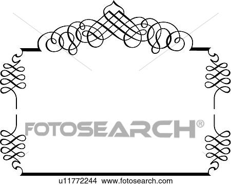 Fancy Calligraphic Design frame View Large Clip Art Graphic Clipart - Fancy Calligraphic Design frame. Fotosearch