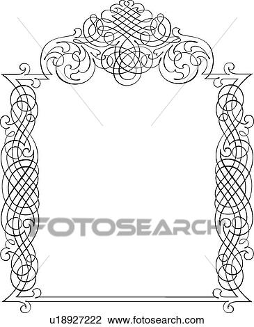 Fancy Calligraphic Design Frame View Large Clip Art Graphic Clipart - Fancy Calligraphic Design Frame. Fotosearch