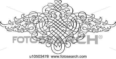 Clip Art - Fancy Calligraphic Design header. Fotosearch