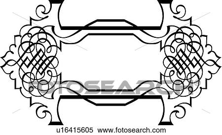 Clipart - Fancy Calligraphic Design Header. Fotosearch