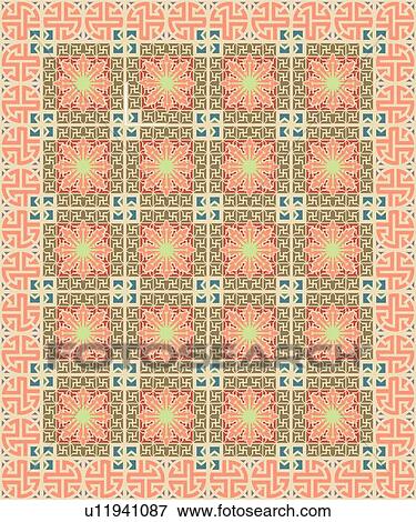 Fancy coral and teal floral background pattern View Large Clip Art Graphic Clip Art - Fancy coral and teal floral background pattern. Fotosearch