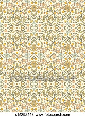 Clipart - Fancy floral background pattern. Fotosearch