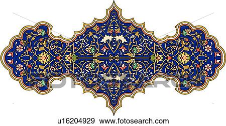 Fancy floral design on a blue background View Large Clip Art Graphic Clip Art - Fancy floral design on a blue background . Fotosearch