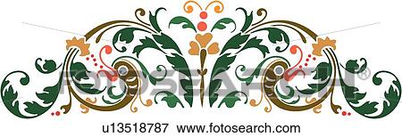 Clip Art - Fancy floral header . Fotosearch