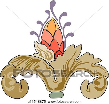 Clipart - Fancy flower with purple lines. Fotosearch