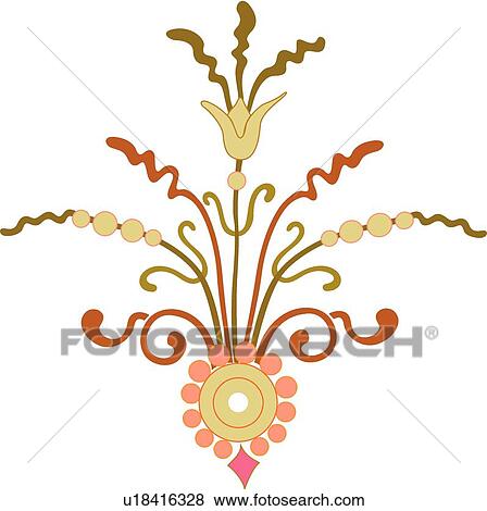 Fancy flowers and lines with circles View Large Clip Art Graphic Clip Art - Fancy flowers and lines with circles . Fotosearch