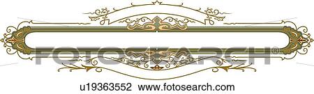 Fancy green and gold header with oval frame and ribbons top and bottom View Large Clip Art Graphic Clipart - Fancy green and gold header with oval frame and ribbons top and bottom. Fotosearch