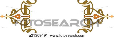 Clipart - Fancy green header with copy space. Fotosearch