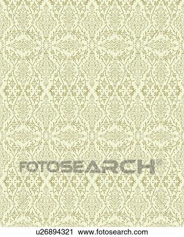 Clipart - Fancy green leaf background pattern. Fotosearch