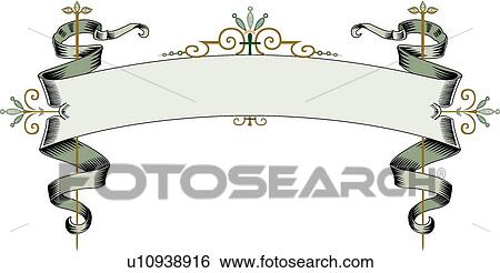 Fancy Green Ribbon Banner View Large Clip Art Graphic Clip Art - Fancy Green Ribbon Banner. Fotosearch