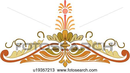 Clipart - Fancy header and leaves . Fotosearch