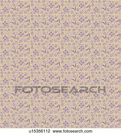 Clipart - Fancy lavender leaf background pattern. Fotosearch