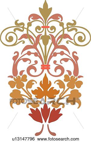 Fancy leaf design View Large Clip Art Graphic Clip Art - Fancy leaf design . Fotosearch