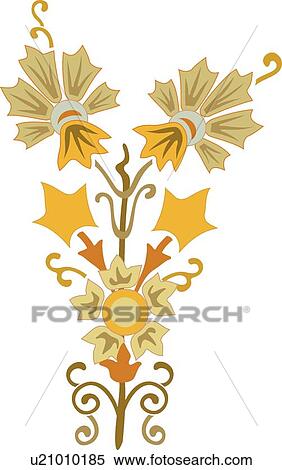 Clipart - Fancy leaves . Fotosearch