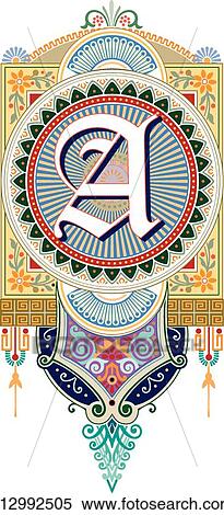Fancy letter A View Large Clip Art Graphic Clipart - Fancy letter A. Fotosearch