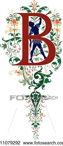 Fancy letter B View Large Clip Art Graphic Clipart - Fancy letter B. Fotosearch