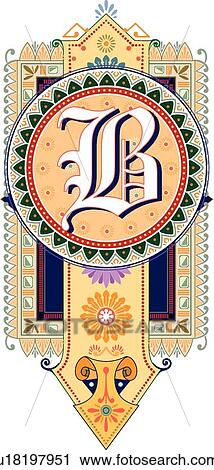 Clipart - Fancy letter B. Fotosearch