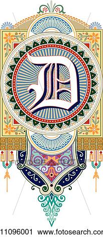 Fancy letter D View Large Clip Art Graphic Clipart - Fancy letter D. Fotosearch