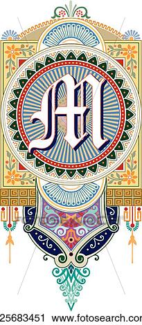 Fancy letter M View Large Clip Art Graphic Clipart - Fancy letter M. Fotosearch