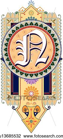 Fancy letter N View Large Clip Art Graphic Clipart - Fancy letter N. Fotosearch