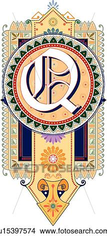 Fancy letter Q View Large Clip Art Graphic Clipart - Fancy letter Q. Fotosearch