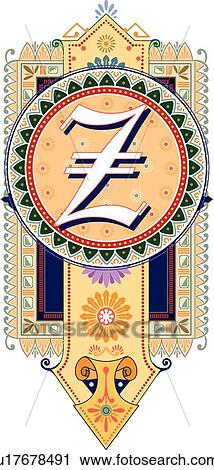 Fancy letter Z View Large Clip Art Graphic Clipart - Fancy letter Z. Fotosearch