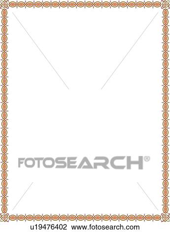 Fancy orange and brown victorian Border View Large Clip Art Graphic Clipart - Fancy orange and brown victorian Border. Fotosearch