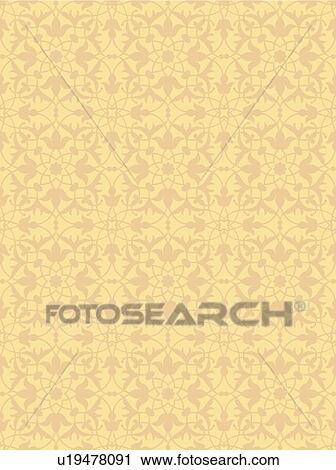 Clipart - Fancy peach and yellow background pattern. Fotosearch