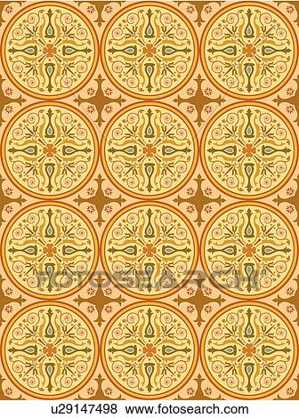 Clip Art - Fancy peach circle background pattern. Fotosearch