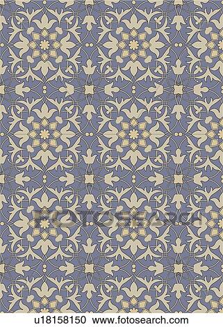 Fancy purple floral cream background pattern View Large Clip Art Graphic Clipart - Fancy purple floral cream background pattern. Fotosearch
