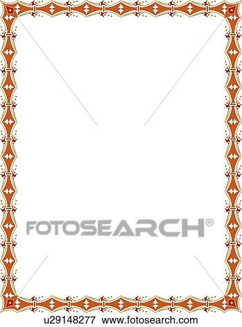 Fancy red, orange and gold victorian Border View Large Clip Art Graphic Clip Art - Fancy red, orange and gold victorian Border. Fotosearch