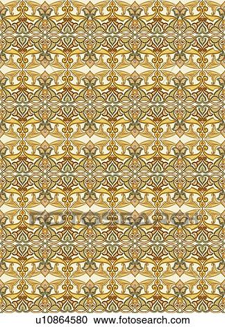 Fancy teal and brown background pattern View Large Clip Art Graphic Clipart - Fancy teal and brown background pattern . Fotosearch
