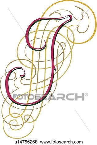 Fantasia Capital j View Large Clip Art Graphic Clip Art - Fantasia Capital j. Fotosearch