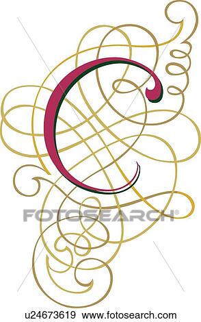 Fantasia letter C View Large Clip Art Graphic Clip Art - Fantasia letter C. Fotosearch