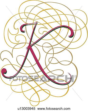 Clipart - Fantasia letter K. Fotosearch