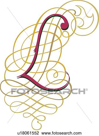 Fantasia letter L View Large Clip Art Graphic Clipart - Fantasia letter L. Fotosearch