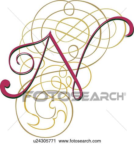 Fantasia letter N View Large Clip Art Graphic Clipart - Fantasia letter N. Fotosearch