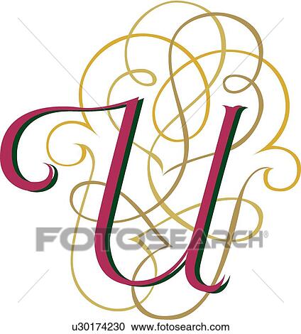 Fantasia letter U View Large Clip Art Graphic Clipart - Fantasia letter U. Fotosearch