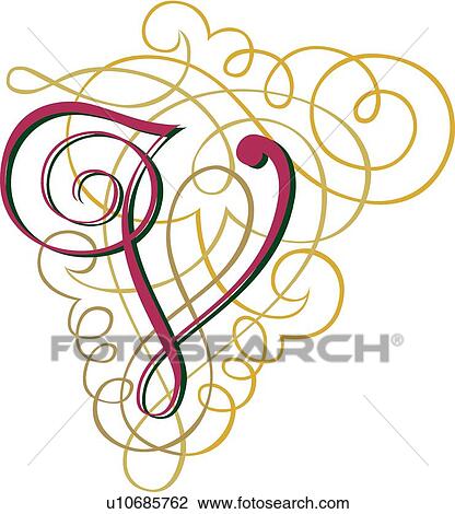 Clipart - Fantasia letter V. Fotosearch