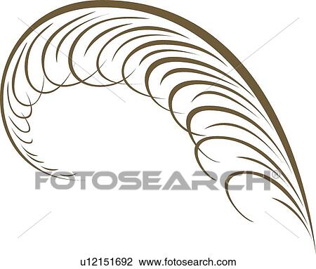 Clipart - Feather Calligraphic Design. Fotosearch
