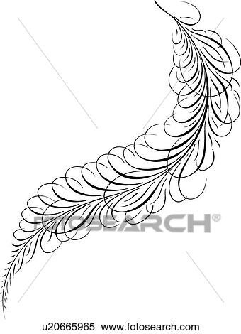 Clipart - Feather Calligraphic Design. Fotosearch