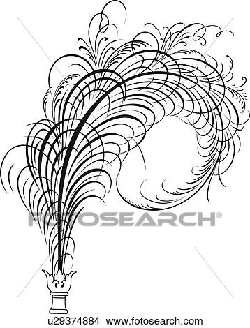 Feather Calligraphic Design View Large Clip Art Graphic Clipart - Feather Calligraphic Design. Fotosearch