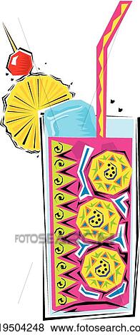 Clip Art - Fiesta clipart glass with straw. Fotosearch