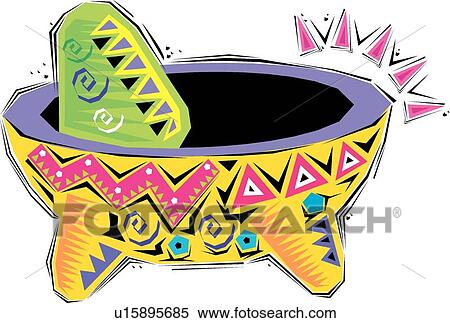 Clipart - Fiesta Guacamole Bowl. Fotosearch
