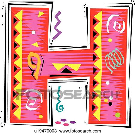Fiesta I letter H View Large Clip Art Graphic Clipart - Fiesta I letter H. Fotosearch
